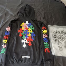 Chrome Multi Color Cross Hoodie L