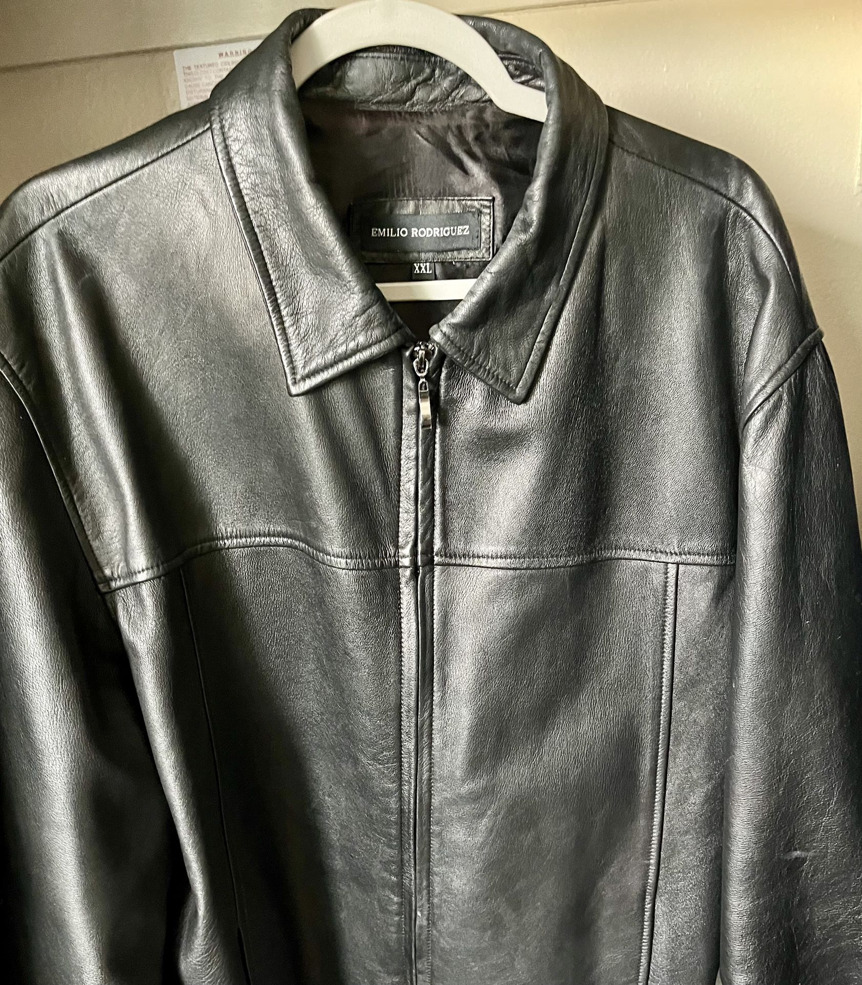 Black XXL Leather Jacket 