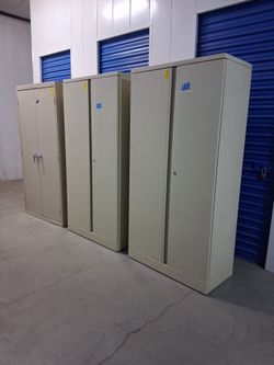 $250 each. Metal Storage Cabinets with Locking Doors