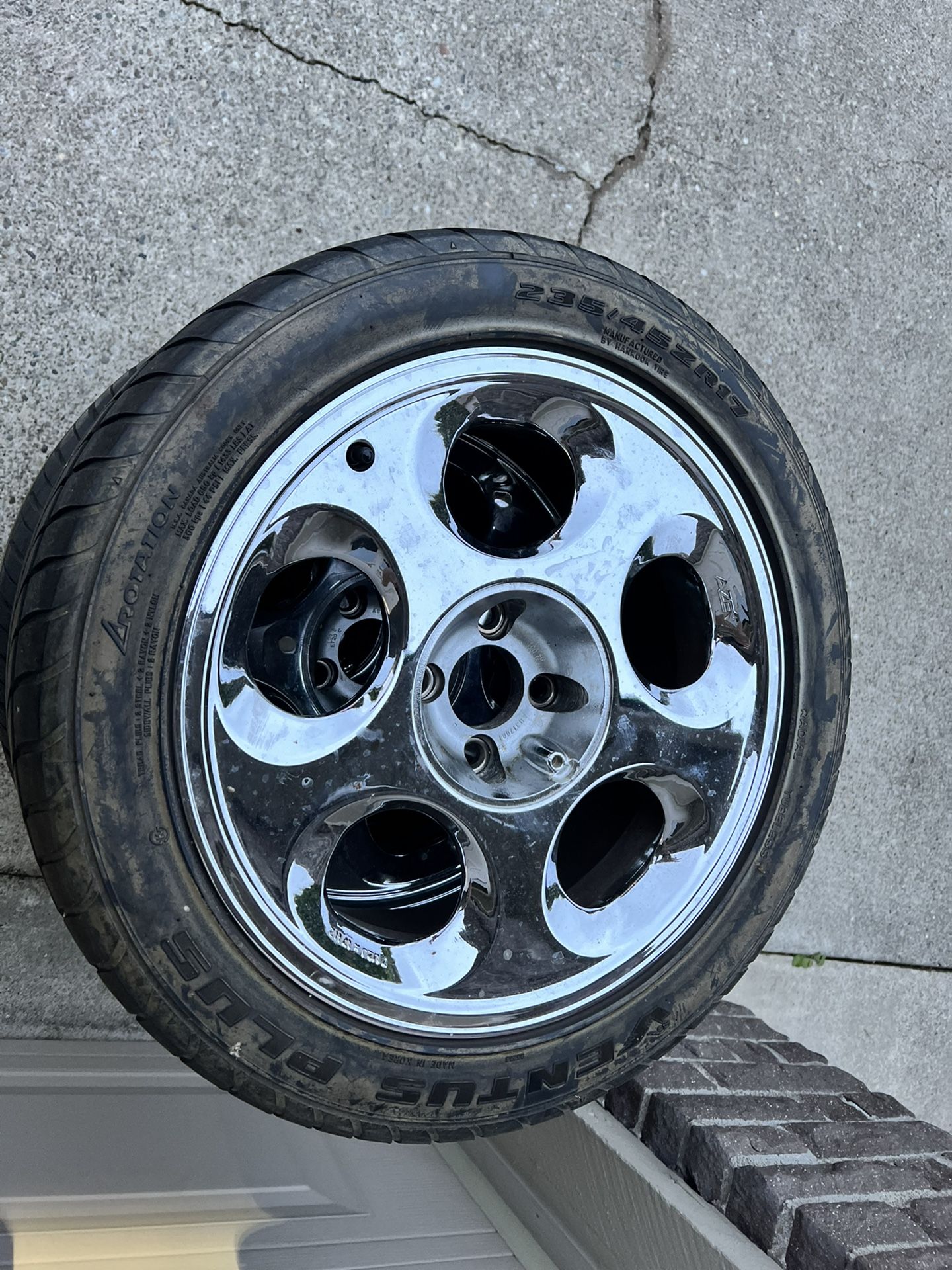 4 Azev Type B Chrome Wheels And Tires