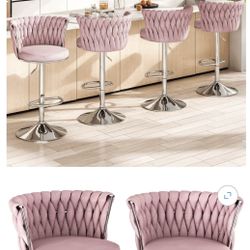 NEW 4-PINK SWIVEL BAR STOOLS((free Delivery))🚙🚙