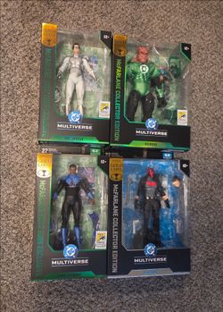 SDCC 2026 Exclusives Green Lantern Kilowog, White Lantern Hal Jordan, Ultraviolet Lantern John Stewart and Red Hood, McFarlane Toys, NEW!