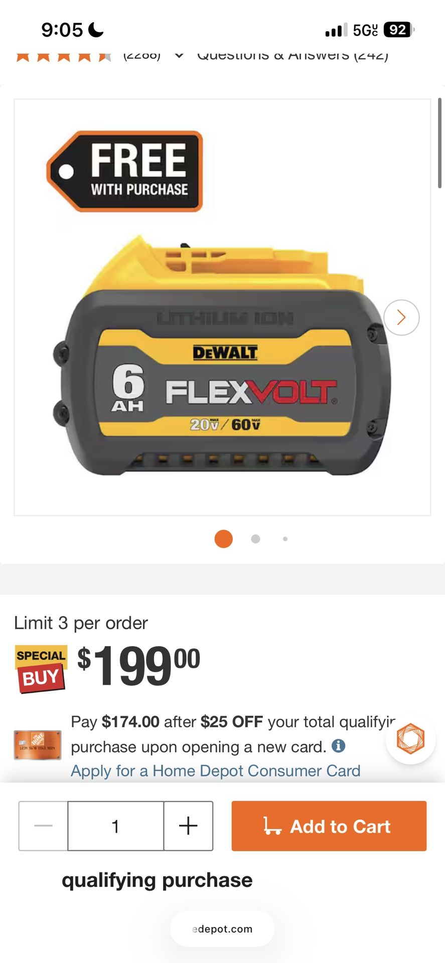 Brand New Dewalt 6ah Flexvolt 