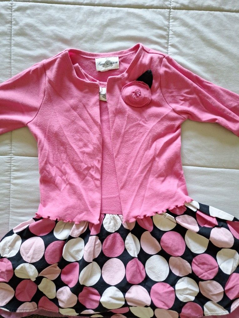 Girls 2 -piece polka dot dress and jacket