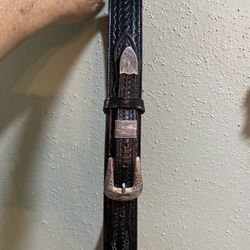 vintage. Nocona Genuine Leather Silver  buckle Belt - Size 38 women’s 