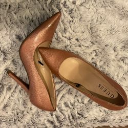 GUESS Los Angeles Pink Glitter Stiletto Heels 5.5 M ***NEW***