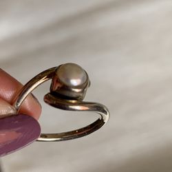 STERLING SILVER FRESHWATER PEARL RING  