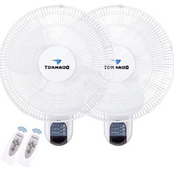 2 Pack Tornado 16 Inch Wall-Mount Fans With Remote-Never Used, Still In Box