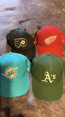 4 Football, Baseball And NHL Hats