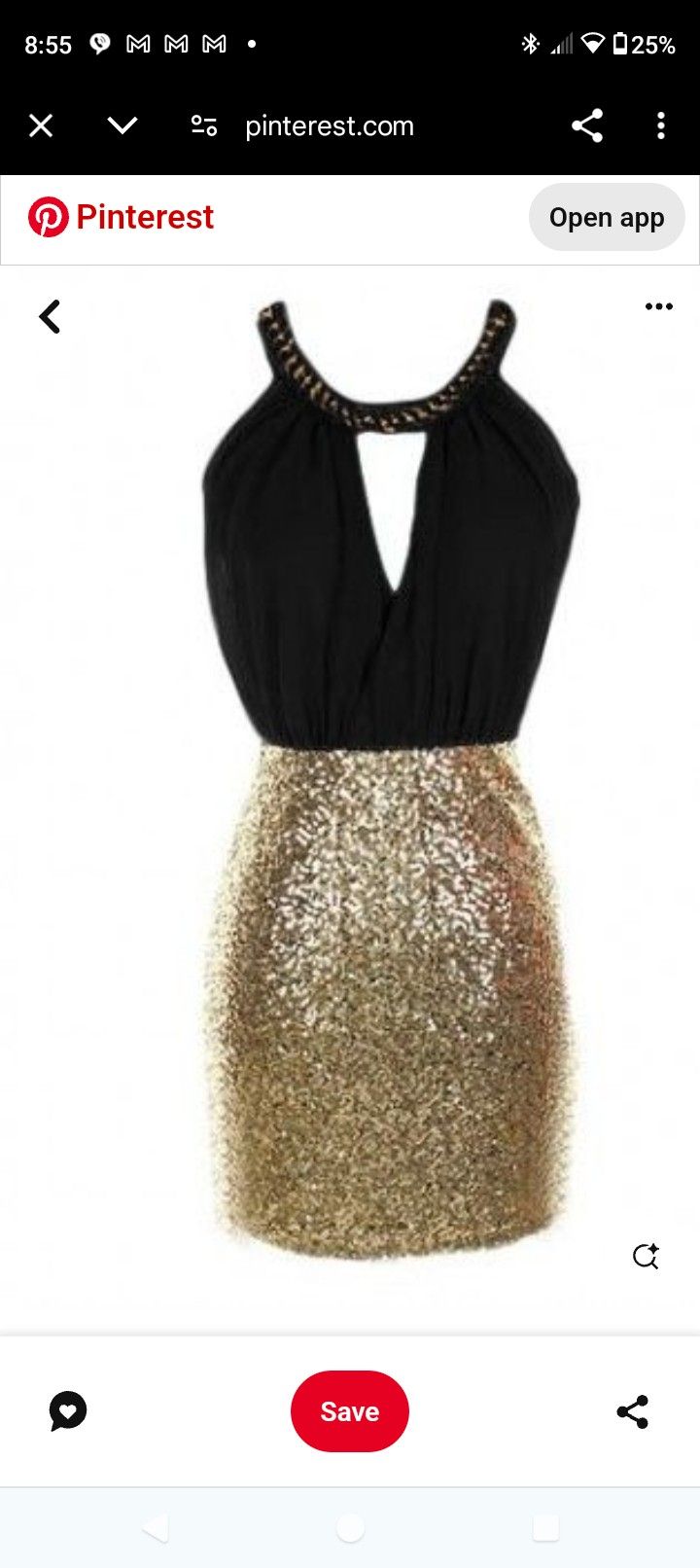 black & Gold Sequin Party/Prom Dress