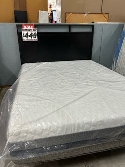 BED SALE! COMPLETE Queen Bed including 13” Gel Memory Foam Mattress plus Frame & Headboard!