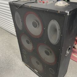 Huge iBastek PA Speaker – Untested – 15” Woofers, Mixer, AUX/USB/SD