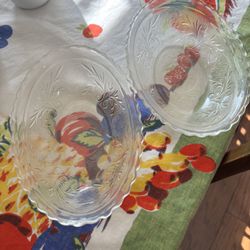 2 Vintage Glass Serving Dishes 