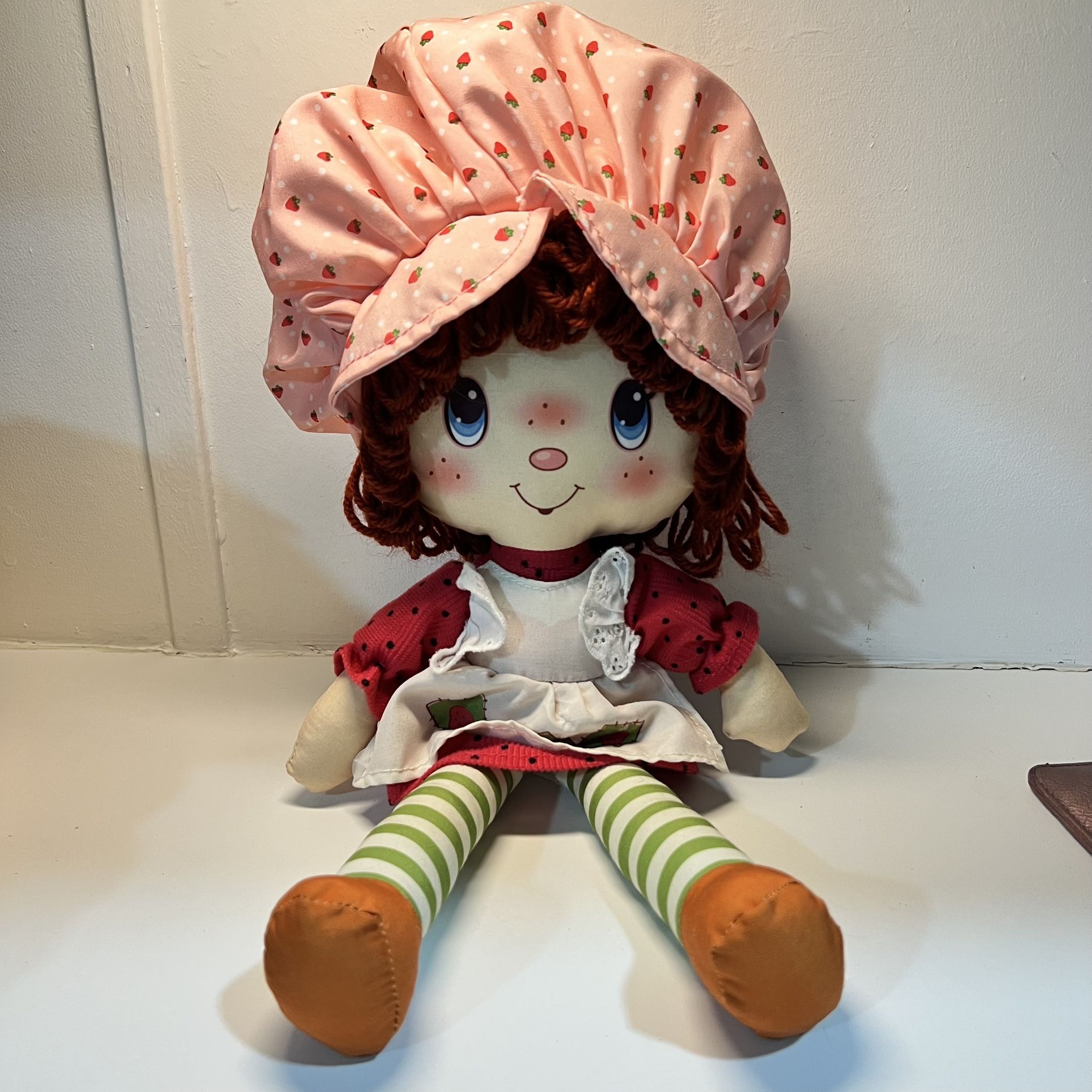 Strawberry Shortcake Plush Doll Re-issue of 80s Doll Ragdoll Yarn Hair