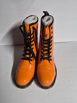Beverly Hills Polo Club Orange Lace-Up Combat/Rain Boots