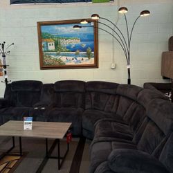 🛋️ NEW!! Sectional Sofa w/ 3 Recliners 🚛 Avail E-Z Clean fabric  Chocolate brown color 3 Total Recliners STILL IN BOX 📦  Individual Pc (Can be arra