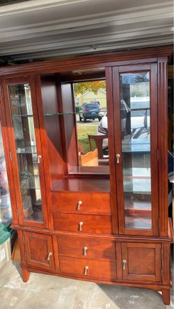 Solid wood China hutch