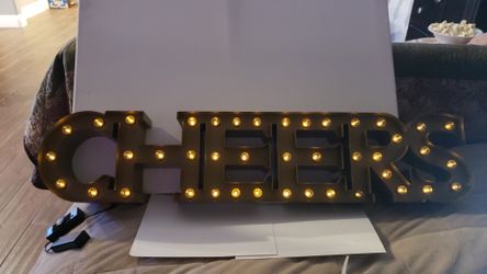 Gold Cheers LED sign