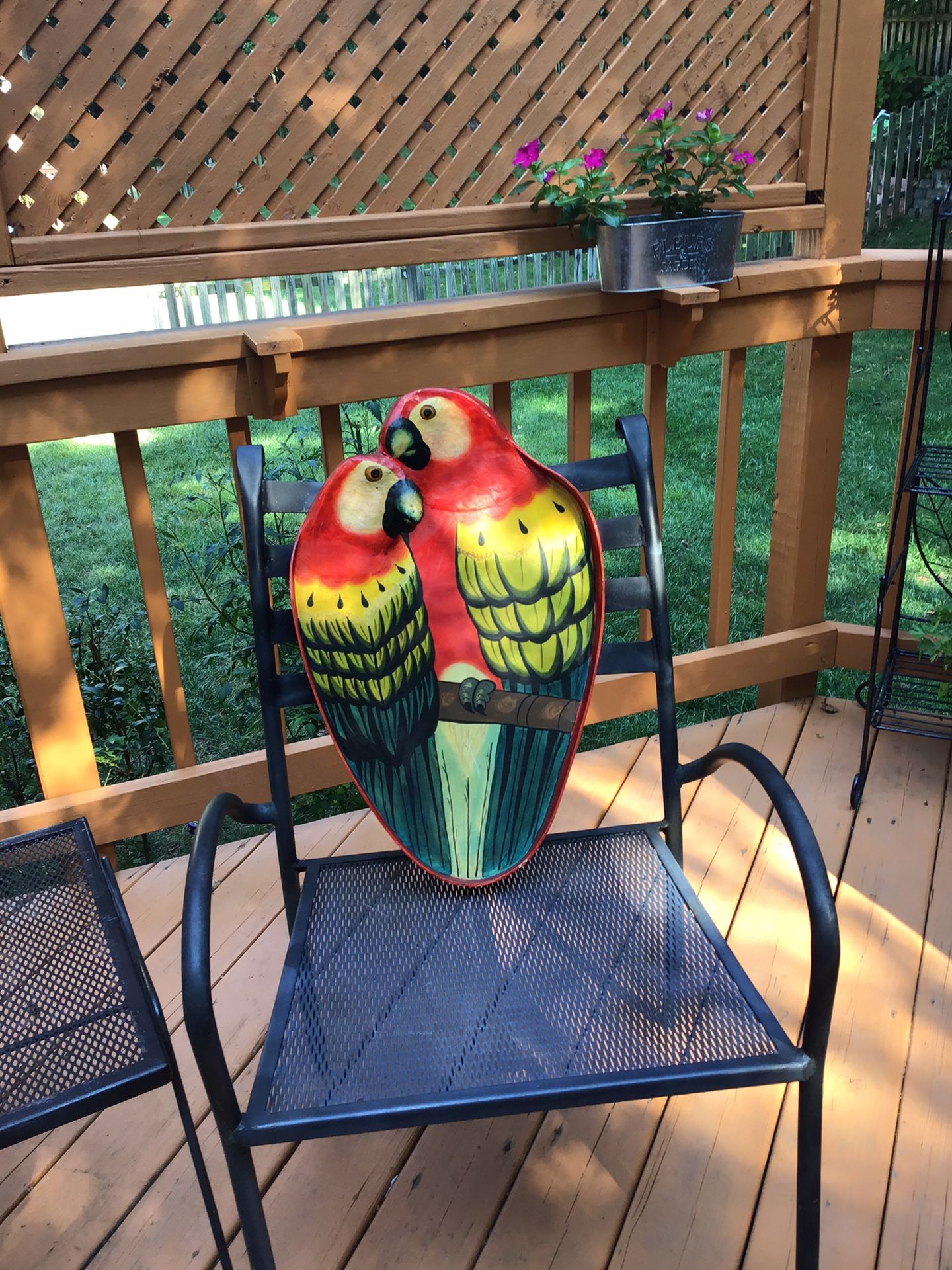 Hand painted “love birds “ cocktail tray.