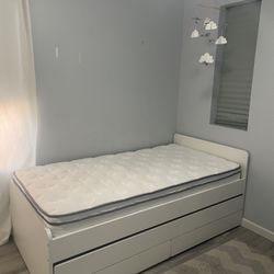 Twin Bed With Trundle And Mattress 