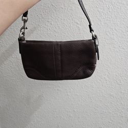 Coach Brown Leather Wristlet 
