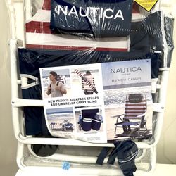 Nautica Portable Beach Chair, Border Stripe