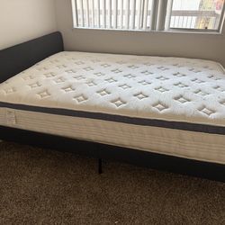 Queen size bed frame and mattress