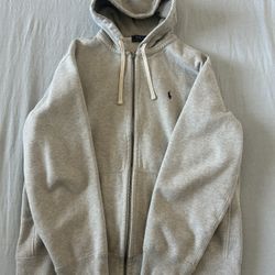 Polo Hoodie Grey Zip Up