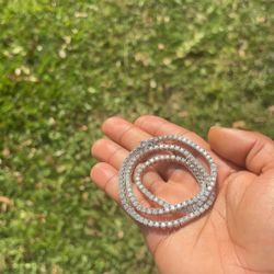 VVS Moissanite 925 Silver Tennis Necklace – 18 Inch | 3MM Iced Out | Diamond Alt Jewelry | Unisex