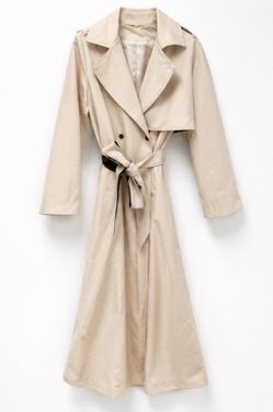 Brand New Beige Long Trench Coat Jacket – One Size Fits All