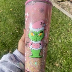 Grinch Christmas Snowglobe Tumbler
