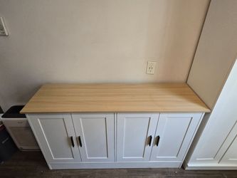 53" White Buffet Cabinet/ TV stand with Storage,