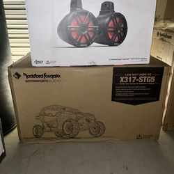 Rockford fosgate marine systema stgae 5 plus 10” towers speakers for can am maverick x3 2017 to 2023