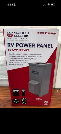 Connecticut Electric 60A RV Panel Outlet w/50A Receptacle Breakers & GFCI Duplex