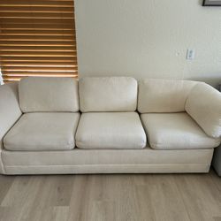 Modern Cream Bouclé Sofa – Good Condition