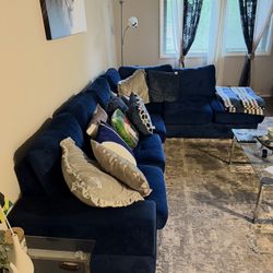 Navy Blue Small Sectional 