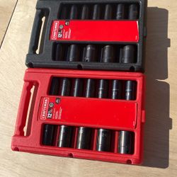 Craftsman   12 PC. Deep  Impact. Socket. Set. 1/2.     (2). Sets 