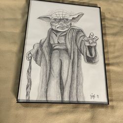 Yoda Star Wars drawing wall art