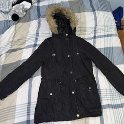 SNOBBISH COLLECTION JACKET WOMAN SMALL HOODED CINCHED WAIST POCKETS WARM BASIC