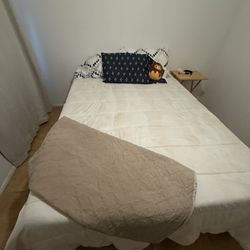 Queen bed mattress and steel frame