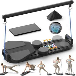 Pilates Board,Multifunctional Rebound Abdominal Board,Foldable Pilates Reformer Set