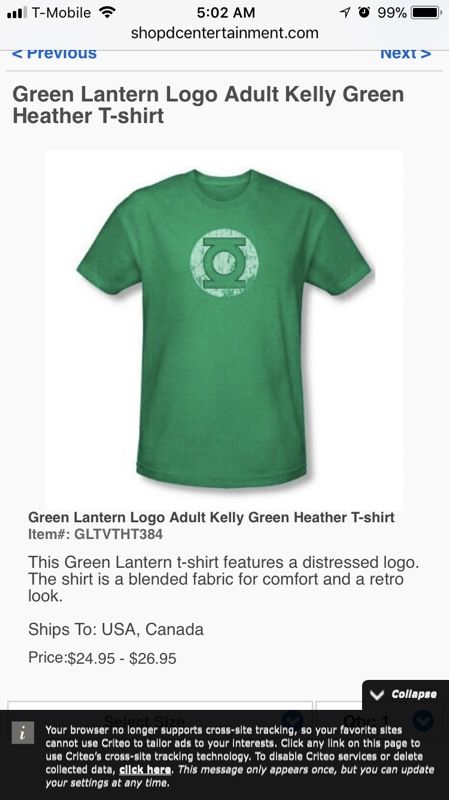 Green lantern t shirts