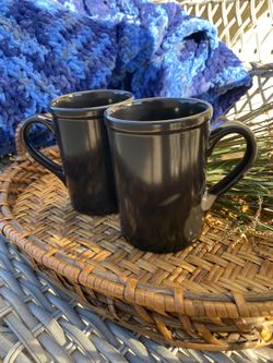 Dark brown coffee mugs
