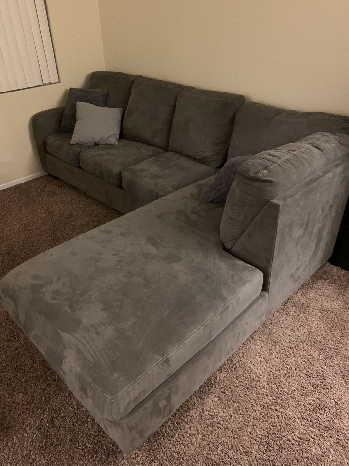Grey sectional couch