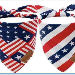 Dog Bandanas 2 Pack,Big Sister Double Layer Fabric for All Breeds pet Scarf Durable (Blue-J4, X-Large)