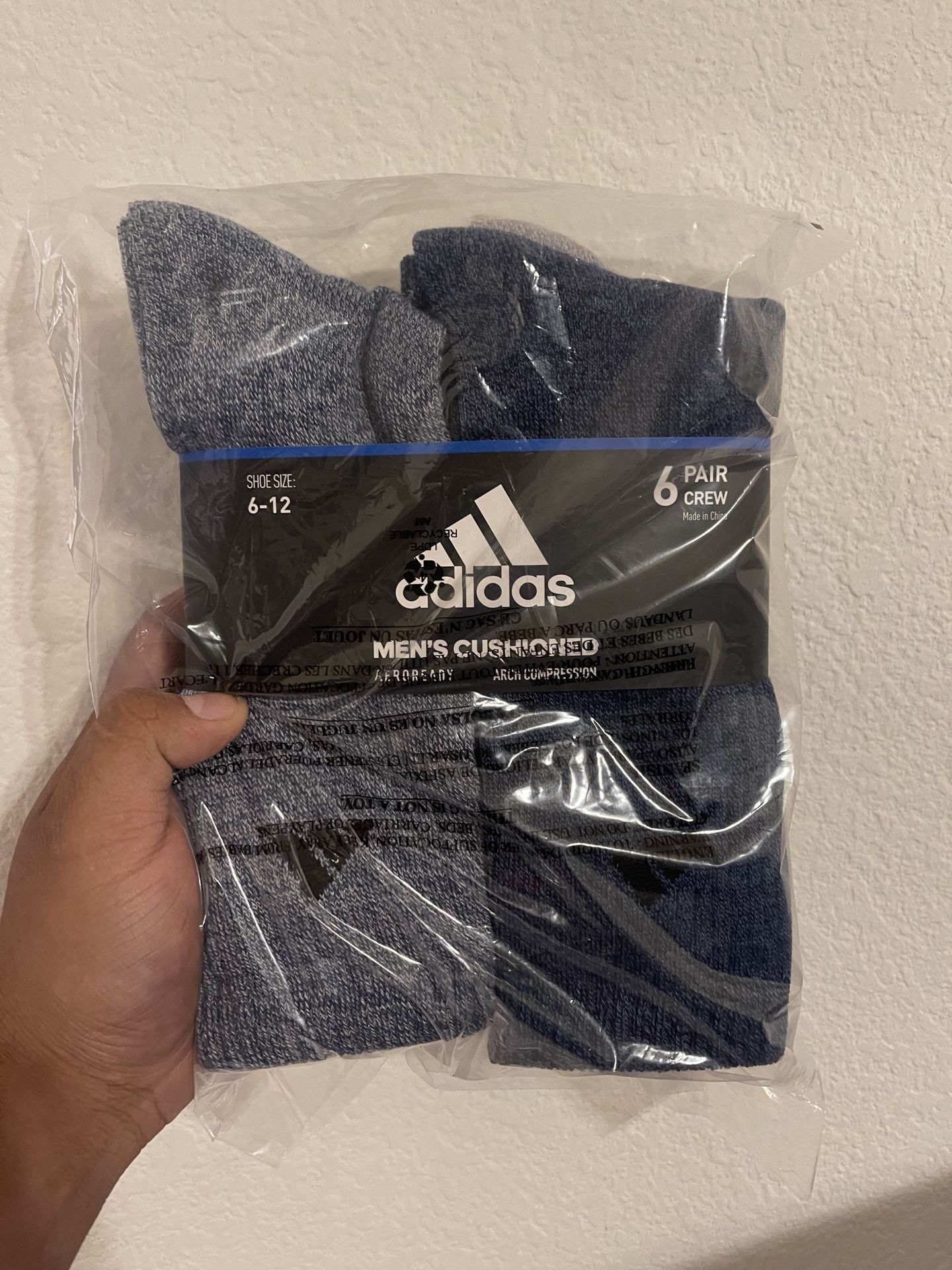 adidas Athletic Cushioned Crew Socks Multiple Colors Available Long Socks