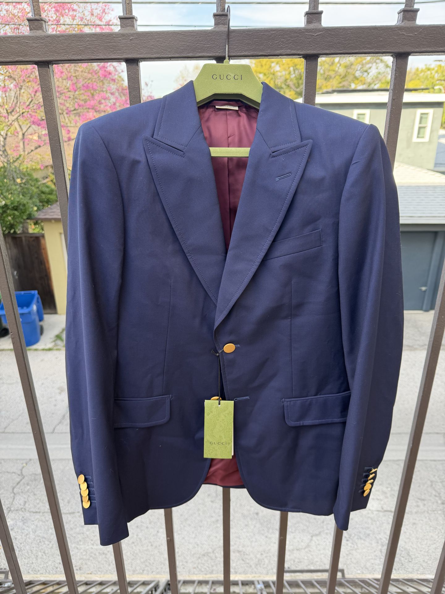 Gucci Men’s Navy Blazer Jacket Size 48