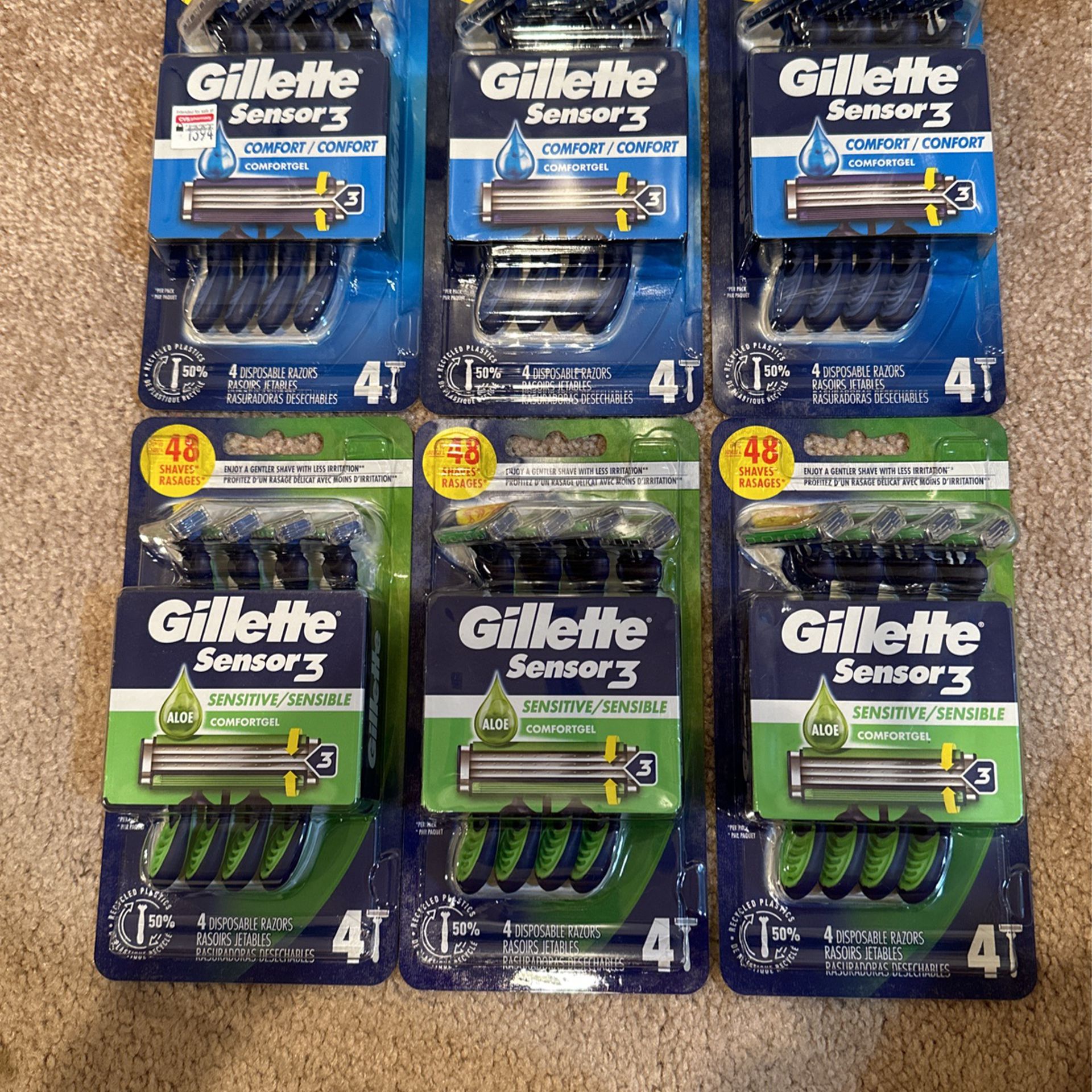 4-pack Gillette Sensor razors: $4 each