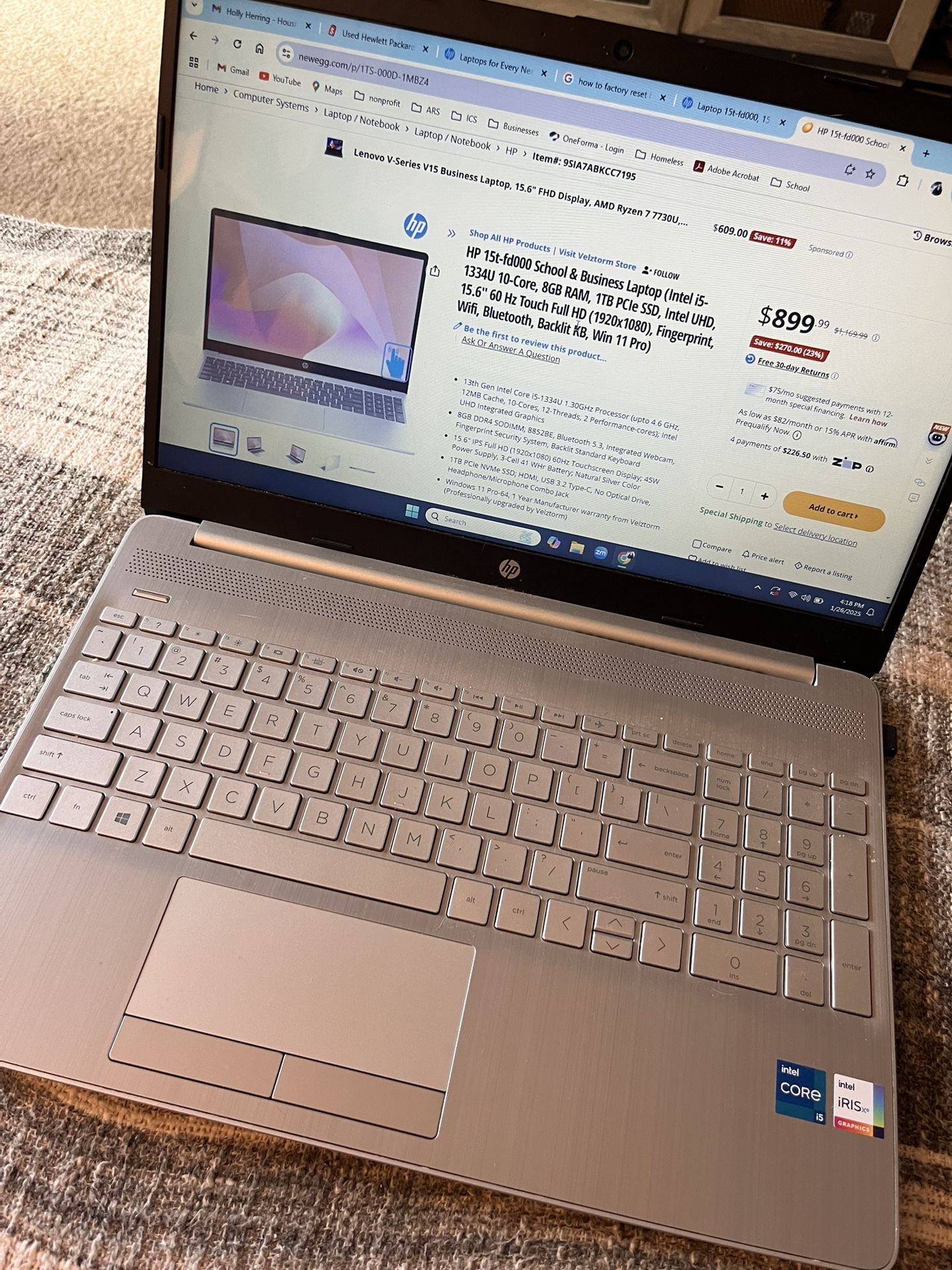 HP 15.6” Laptop 12gb 1TB I5