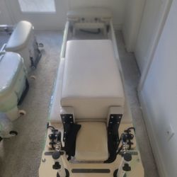 Beige Pilates Reformer with Jump Board & Foot Bar